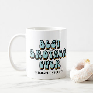 Best Brother Ever Retro Personalised Coffee Mug
