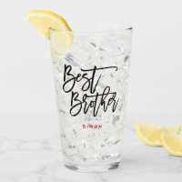 Best Brother Stylish Black Script Red Name Gift