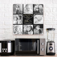 Best Bubbie Ever 8 Photo Collage Gold Glitter Glam
