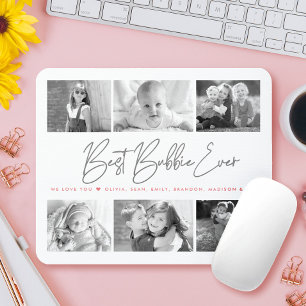 Best Bubbie Ever Modern Script 6 Photo Collage Mouse Mat