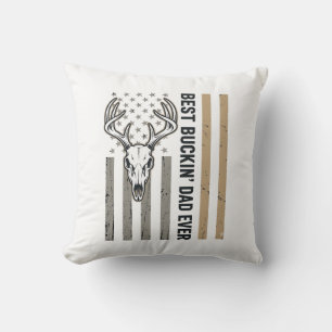 Best Buckin Dad Deer Hunting Vintage Shirt Design_ Cushion