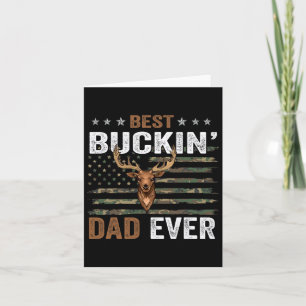 Best Buckin' Dad Ever Camo Flag Apparel For Daddy  Card