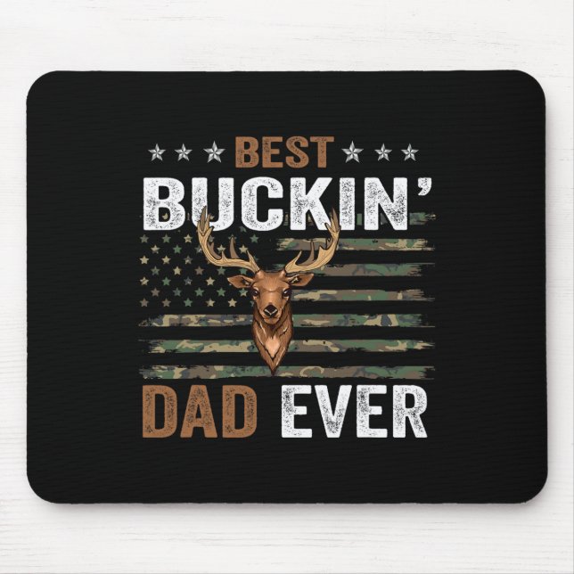 Best Buckin' Dad Ever Camo Flag Apparel For Daddy  Mouse Mat (Front)
