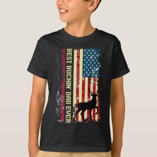 Best Buckin Dad Ever Patriotic Hunter Gift Hunting T-Shirt