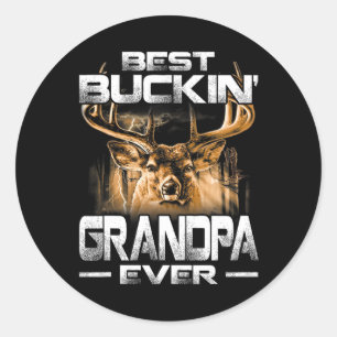 Best Buckin' Grandpa Ever Shirt Deer Hunting Bucki Classic Round Sticker