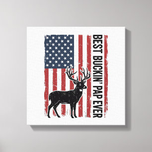 Best Buckin Pap Ever Deer Flag Vintage Vector_1 Canvas Print