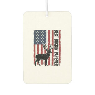 Best Buckin Pap Ever Deer Flag Vintage Vector_1 Car Air Freshener