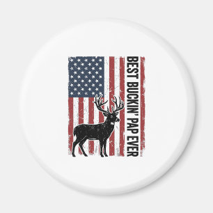 Best Buckin Pap Ever Deer Flag Vintage Vector_1 Magnet
