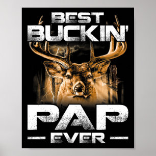 Best Buckin' Pap Ever Tee Deer Hunting Bucking Fat Poster