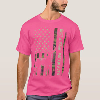 Best Buckin' Papaw Camo American Flag Deer Hunting T-Shirt