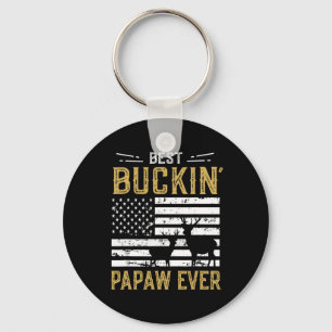 Best Buckin Papaw Ever Funny Gift Deer Hunter Cool Key Ring