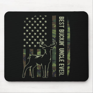 Best Buckin' Uncle Ever Camo American Flag Deer Hu Mouse Mat