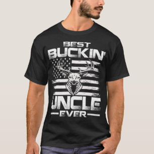 Best Buckin' Uncle Ever USA Flag Deer Hunting T-Shirt