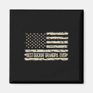 Best Bucking Grandpa Ever Camouflage Us Flag Deer  Magnet