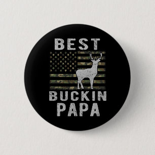 Best Bucking Papa Camouflage American Flag Deer Hu 6 Cm Round Badge