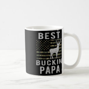 Best Bucking Papa Camouflage American Flag Deer Hu Coffee Mug