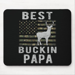 Best Bucking Papa Camouflage American Flag Deer Hu Mouse Mat