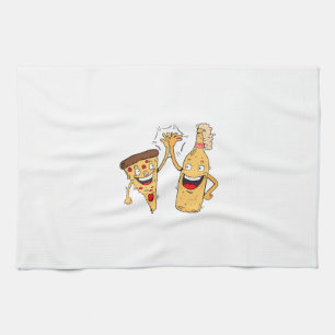 Best Buddies Pizza and Beer Tea Towel