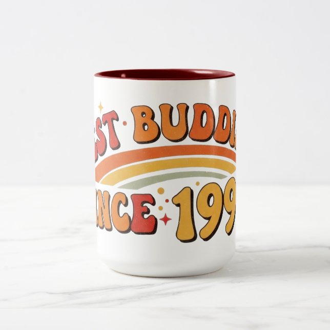Best Buddies Since 1996 Design Two-Tone Coffee Mug (Center)