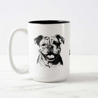 Best Buddy English Bulldog B&W Silohuette Two-Tone Coffee Mug