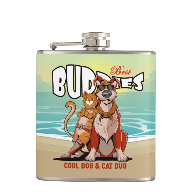 Best Buddy | Vinyl Wrapped Flask (Front)
