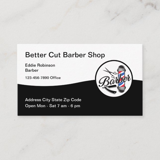Best Budget Barber Shop Business Cards (Front)