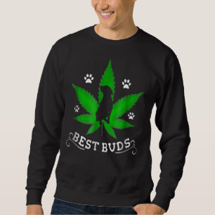 Best Buds Funny Pitbull Weed Dog Sweatshirt