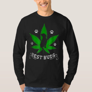 Best Buds Funny Pitbull Weed Dog T-Shirt