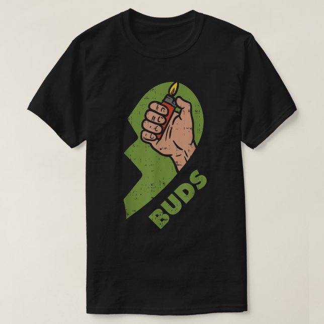 Best Buds Weed Matching Couple Shirt Lighter Stone (Design Front)