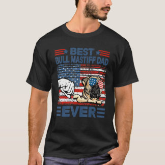Best Bull Mastiff Dad Ever American Flag Fathers D T-Shirt
