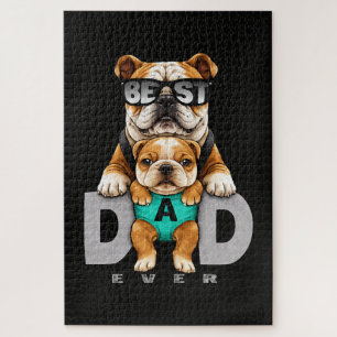 Best Bulldog Dad Ever – Cute Bulldog Father’s Day Jigsaw Puzzle