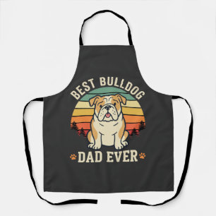 Best Bulldog Dad Ever Retro Vector Apron