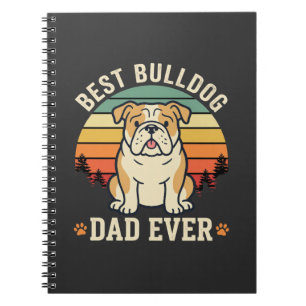 Best Bulldog Dad Ever Retro Vector Notebook