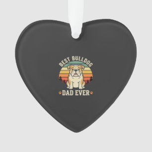 Best Bulldog Dad Ever Retro Vector Ornament