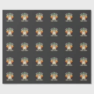 Best Bulldog Dad Ever Retro Vector Wrapping Paper