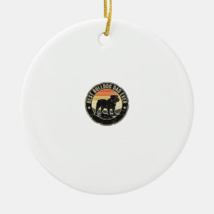 Best Bulldog Dad Ever Vintage Dog Lover Shirt (2)_ Ceramic Tree Decoration