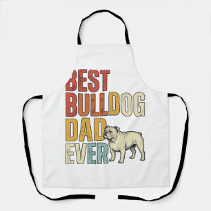 Best Bulldog Dad Ever Vintage Engraving Shirt Desi Apron