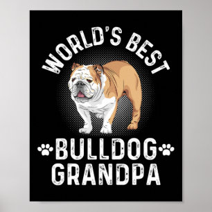 Best Bulldog Grandpa - Dog Grandfather Poster