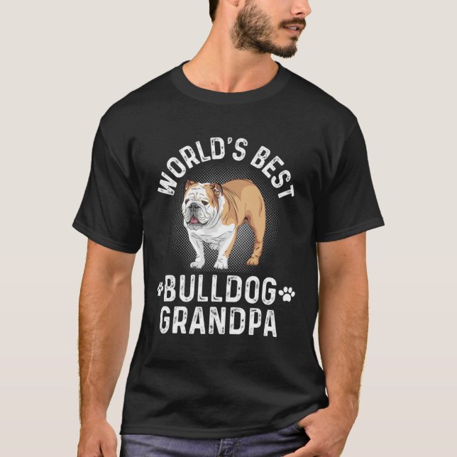 Best Bulldog Grandpa - Dog Grandfather  T-Shirt (Front)