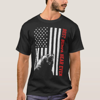 Best Bumpa Bear Ever USA American Flag Father's Da T-Shirt