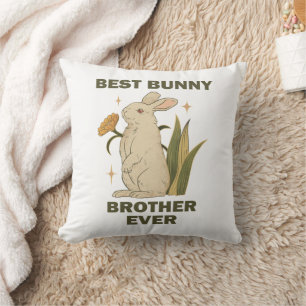 Best Bunny Brother Ever Bunnies Lovers Cool Rabbit Cushion
