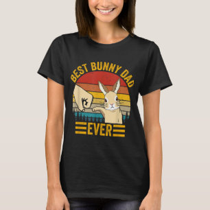 Best Bunny Dad Ever Vintage Rabbit Lover Father Pe T-Shirt