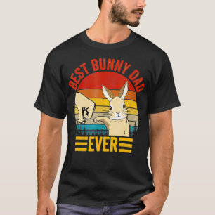 Best Bunny Dad Ever Vintage Rabbit Lover Father T-Shirt