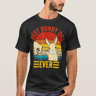 Best Bunny Dad Ever Vintage Rabbit Lover Father T-Shirt