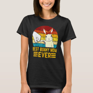 Best Bunny Mom Ever  Bunny Mom Easter Day Embroide T-Shirt