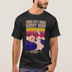 Best Bunny Mum Ever Embroidery Vintage Style Women T-Shirt