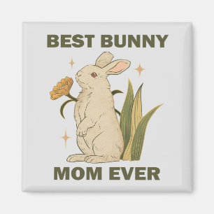 Best Bunny Mum Ever Kawaii Rabbit Birthday Party Magnet