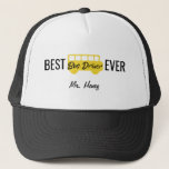 Best Bus Driver Ever Personalised Yellow Black Trucker Hat<br><div class="desc">Personalised Best Bus Driver Ever Yellow and Black School Bus Hat. Black font reads "BEST BUS DRIVER EVER". Add name to personalised. Fun yellow school bus in centre. Contact for custom designs. www.SamAnnDesigns.com</div>