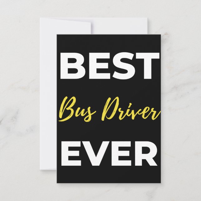 Best Bus Driver Ever Thank You Card (Front)
