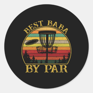 Best By Par Funny Disc Golfing Uncle Classic Round Sticker